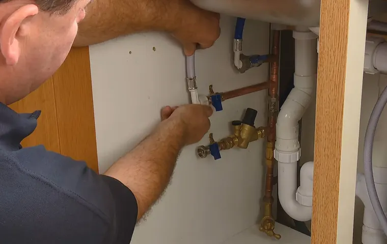 Sink faucet and drain connection being adjusted under a cabinet for Plumber Serving Original Tolleson, AZ